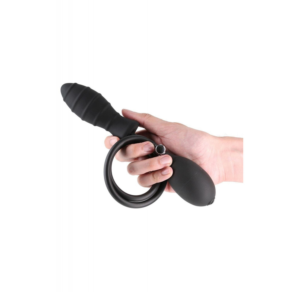 Анальные игрушки без вибрации - Анальная пробка с накачкой NS Novelties Renegade черная, 69.2 см 1