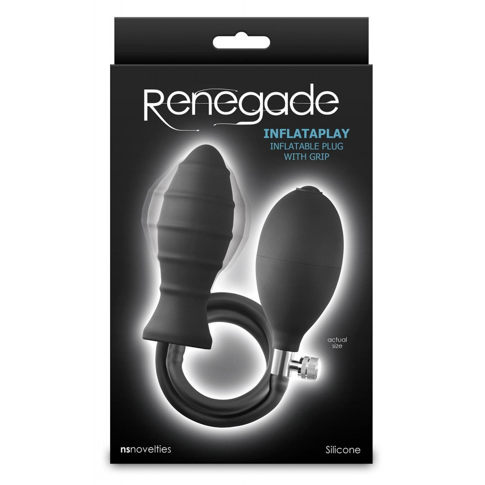 Анальные игрушки без вибрации - Анальная пробка с накачкой NS Novelties Renegade черная, 69.2 см 2