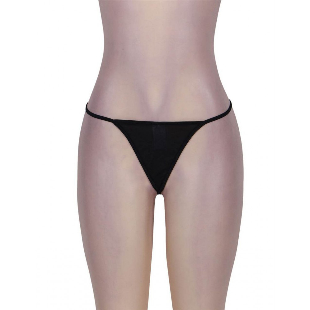 Різне - Комплект Star Night мереживний пояс для панчіх і трусики стрінги, чорний 6