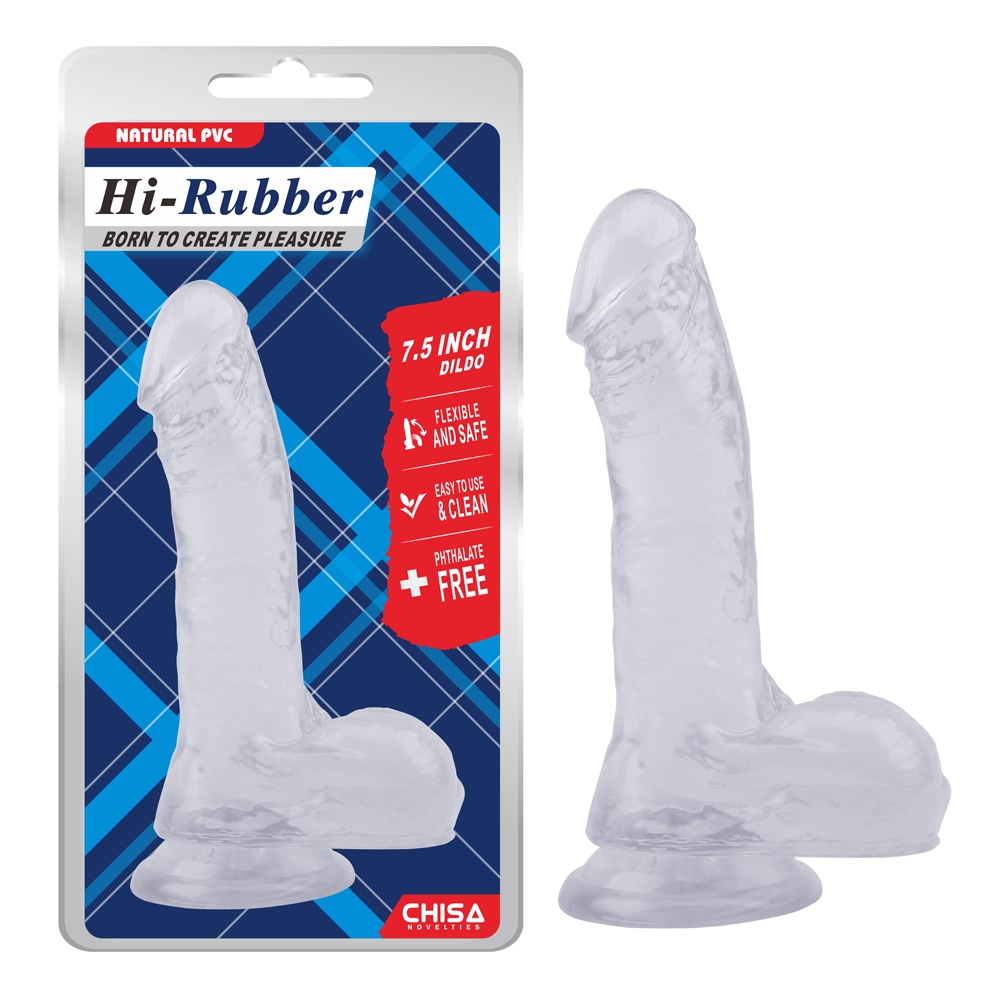 Фаллоимитаторы реалистичные - Фаллоимитатор Chisa HI-RUBBER 7.5, Clear 1