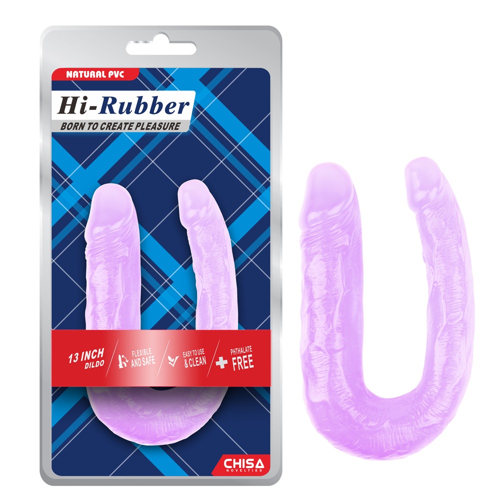 - Фалоімітатор подвійний Chisa Hi-Rubber 13 Inch Dildo, фіолетовий