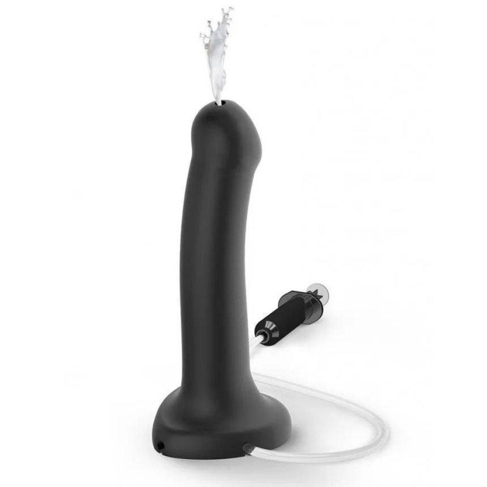 Секс игрушки - Фалоиммитатор с семяизвержением Strap-On-Me, черный, размер L, 19.6 х 3.6 см