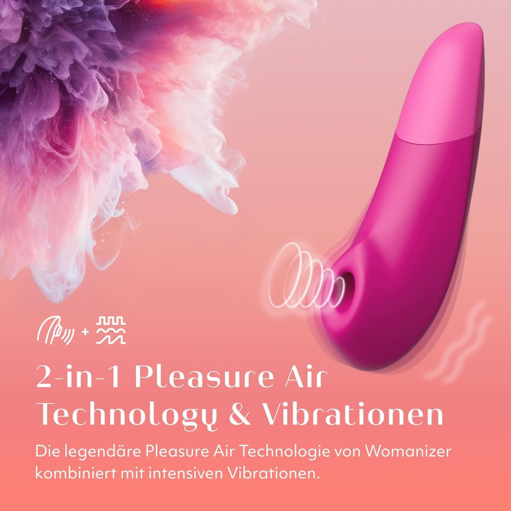 Разное - Клиторальный вакуумный стимулятор 2 в 1 Womanizer Enhance с вибрацией, розовый 1