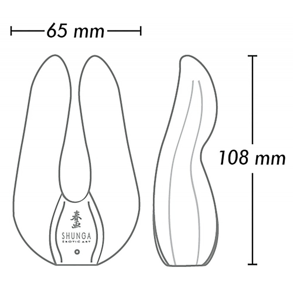 Секс игрушки - Клиторальный вибратор Shunga Aiko черного цвета, 10.5 см х 6.5 см 2
