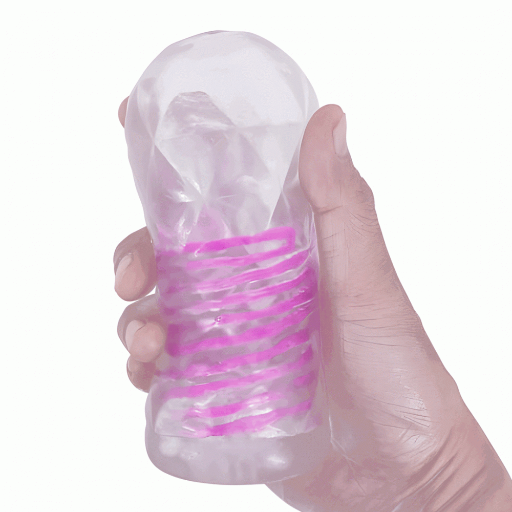 Мастурбаторы вагины - Мастурбатор с внутренней спиральной структурой и стимулирующим шариком Pretty Love - Transparent masturbator Pink, BM-009229N-1 4