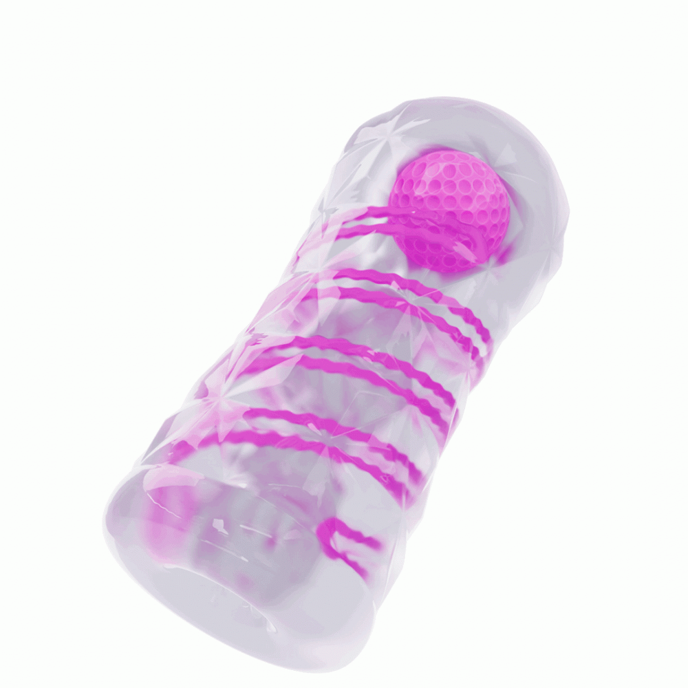 Мастурбаторы вагины - Мастурбатор с внутренней спиральной структурой и стимулирующим шариком Pretty Love - Transparent masturbator Pink, BM-009229N-1 2