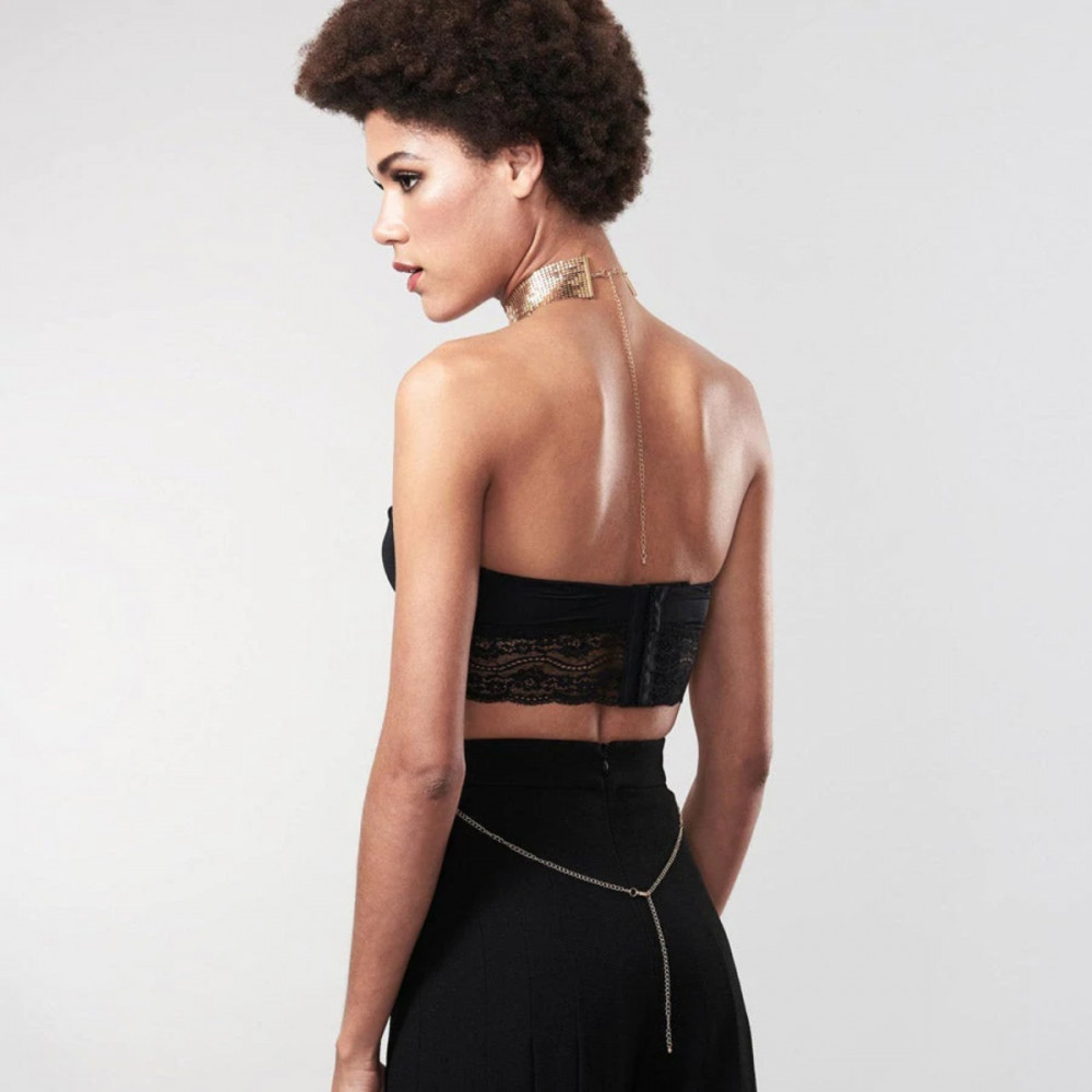 Різне - Ожерелье-ошейник з цепочкою Bijoux Indiscrets золоте, 59 см 2