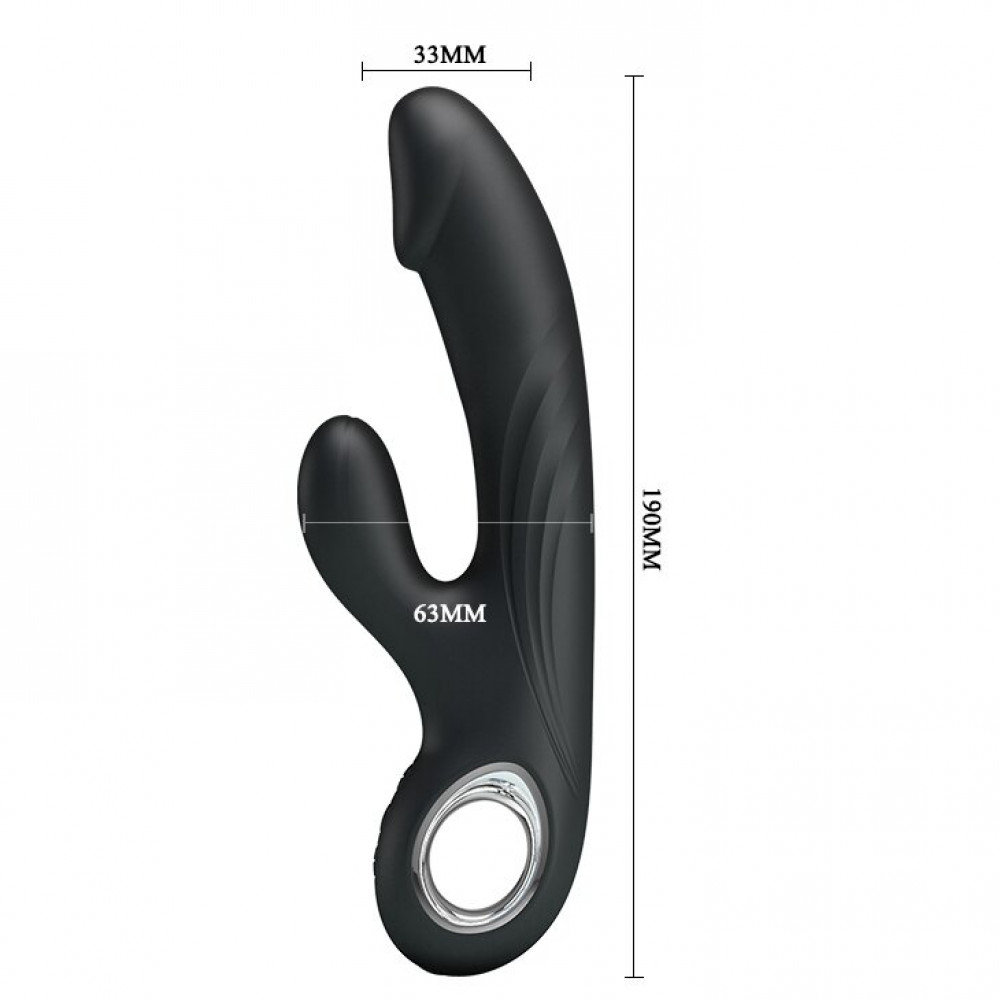  - Вібратор, що перезаряджається з кліторальним стимулятором PRETTY LOVE 