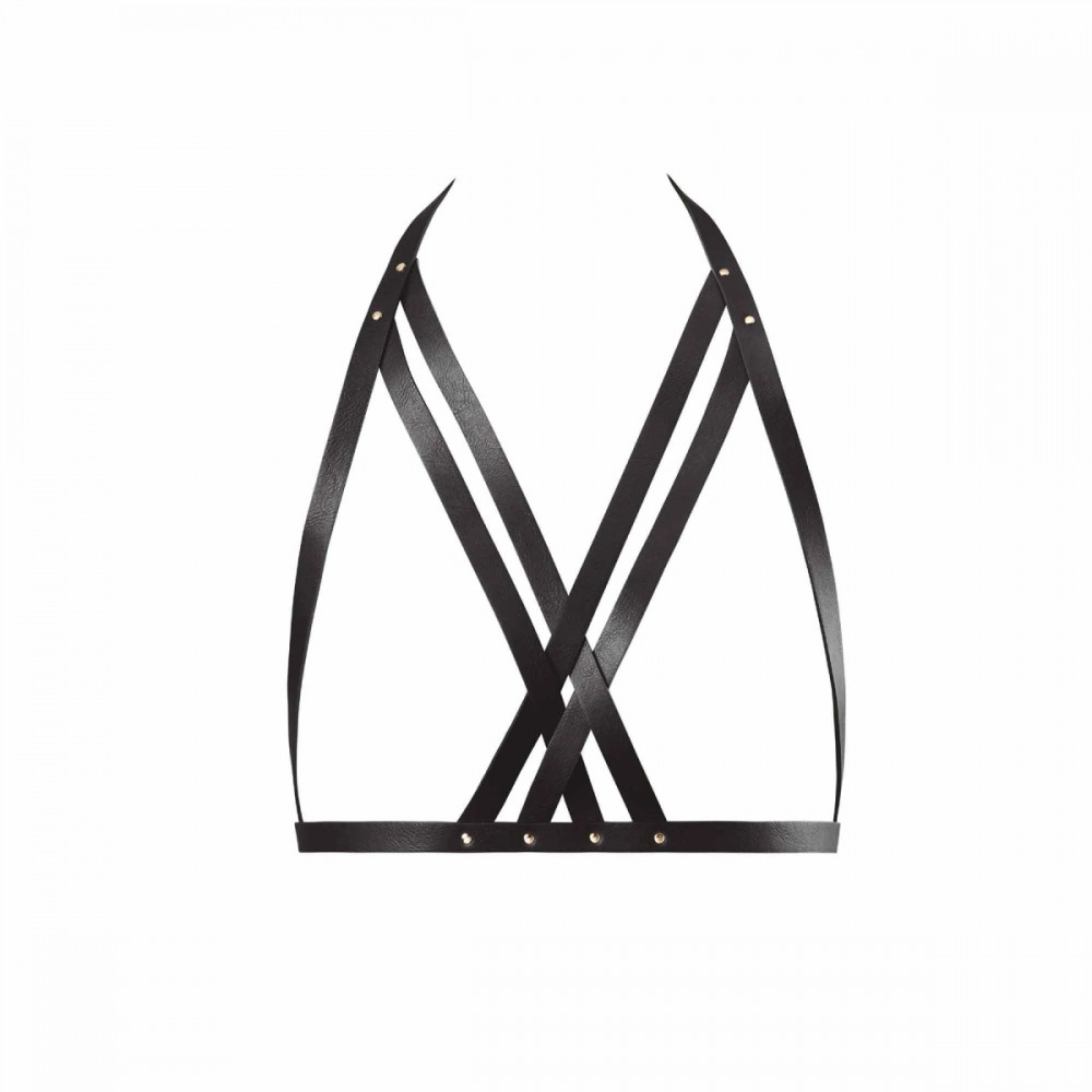 Різне - Портупея Bijoux Indiscrets MAZE - Halter Bra Harness Black 3