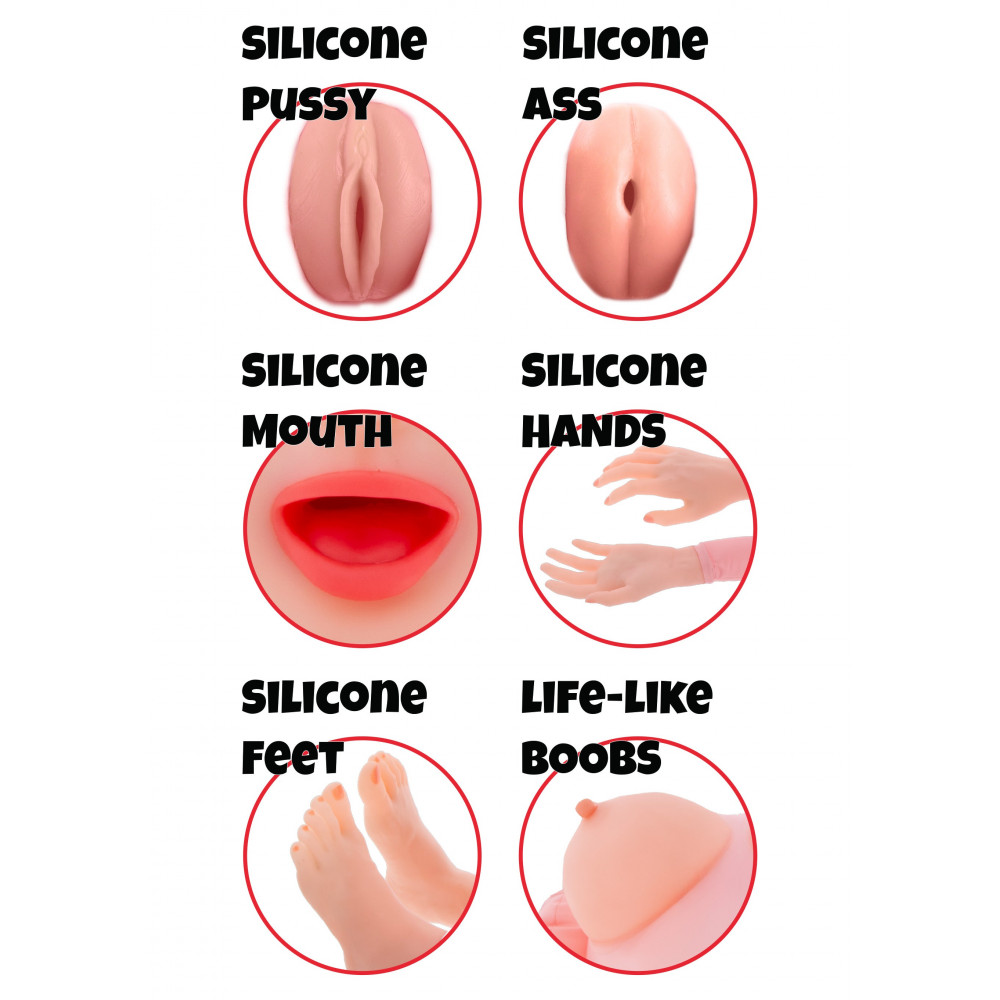 Мастурбатори - Секс-лялька Hidden Desire Lusty Lola з вагіною, анусом і ротом, бежева, 145 см 2