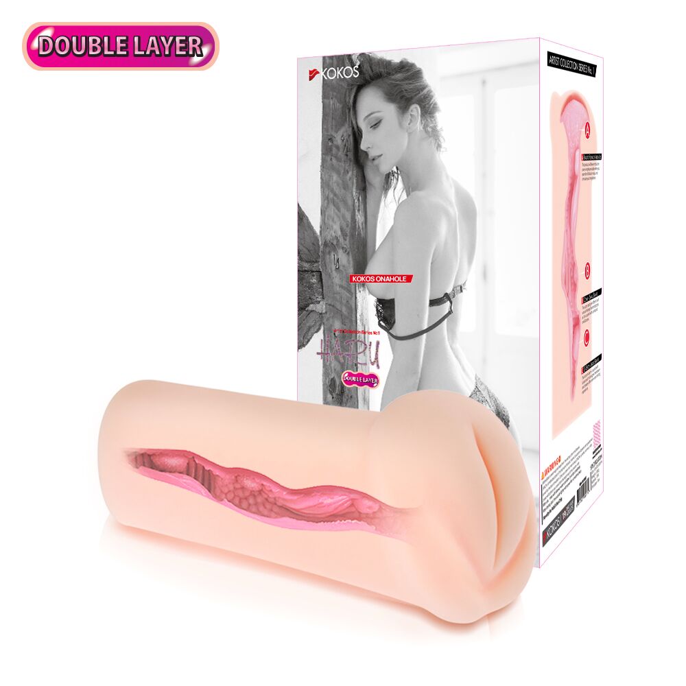 Мастурбатори без вібрації - Мастурбатор-вагіна двошаровий Kokos Haru Double Layer 4
