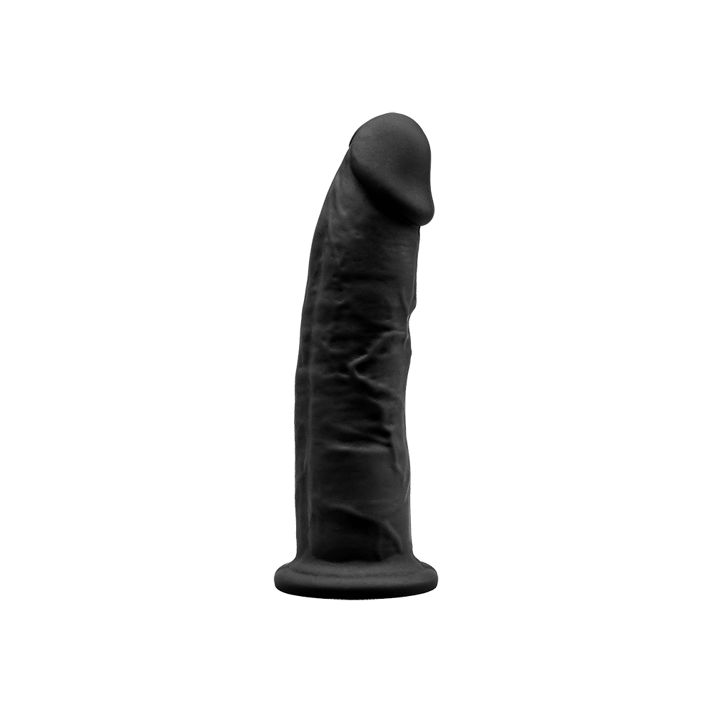 Фаллоимитаторы на присоске, двойные - Фаллоимитатор SilexD Robby Black (MODEL 2 size 6in), двухслойный, силикон+Silexpan, диаметр 3,5 см