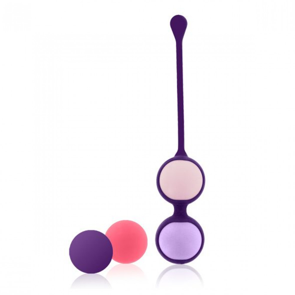 Вагинальные шарики - Набор вагинальных шариков Rianne S: Pussy Playballs Nude, масса 15, 25, 35, 55г, монолит, косметичка 3