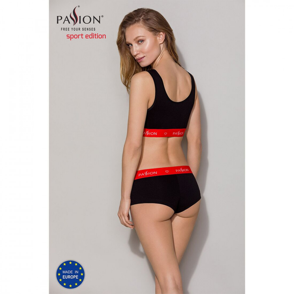 Эротические комплекты - Спортивный топ на широких бретелях Passion PS003 TOP black, size L 1