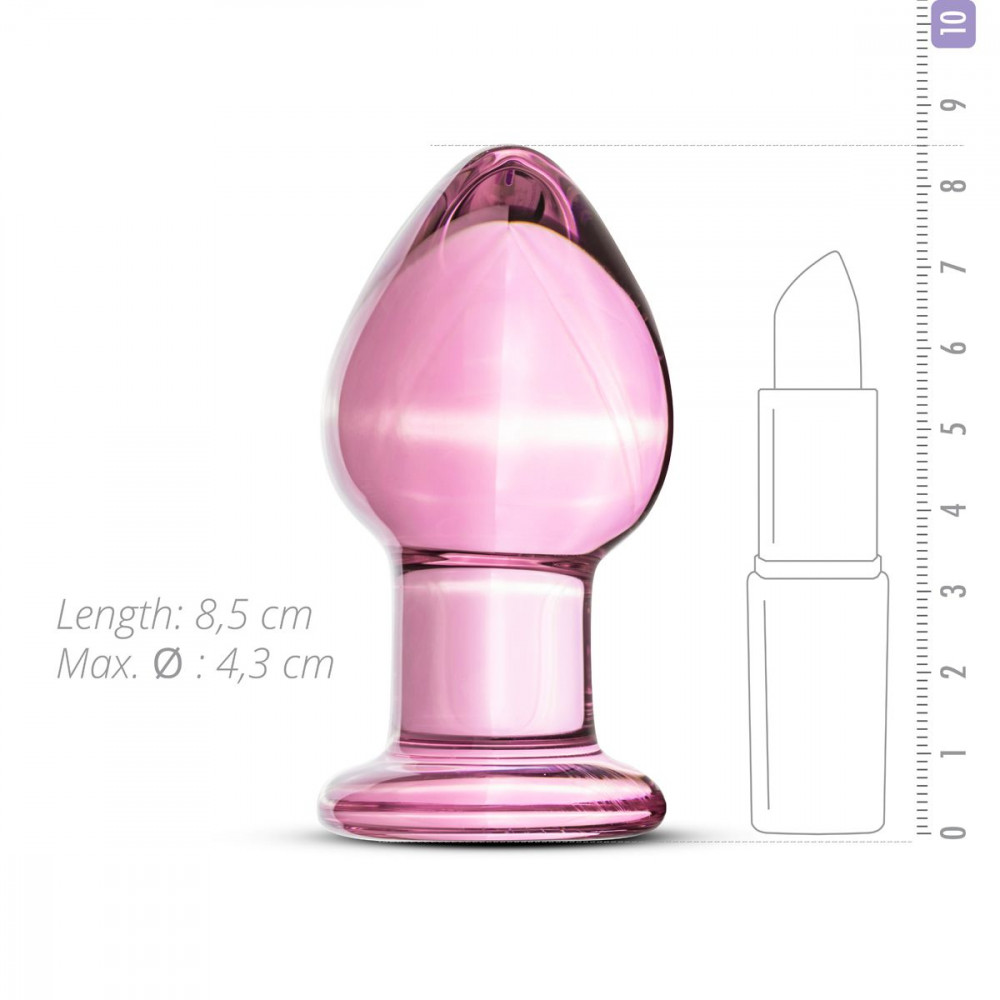 Анальная пробка - Розовая анальная пробка из стекла Gildo Pink Glass Buttplug No. 27 5