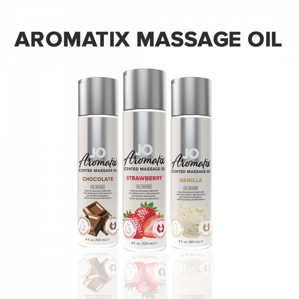 Массажные масла - Натуральное массажное масло System JO Aromatix — Massage Oil — Strawberry 120 мл 1