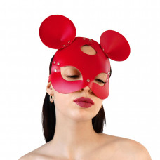 Кожаная маска зайки Art of Sex - Mouse Mask, цвет Красный