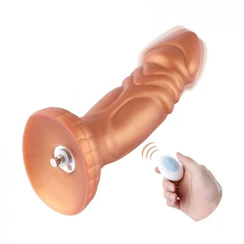 Фаллоимитаторы с вибрацией - Силиконовый дилдо с вибрацией Hismith Slightly Curved Vibrating Silicone Dildo Monster Series