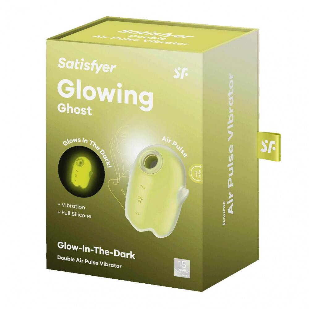 Вибраторы вакуумные - Вакуумный клиторальный стимулятор с вибрацией Satisfyer Glowing Ghost Yellow 6