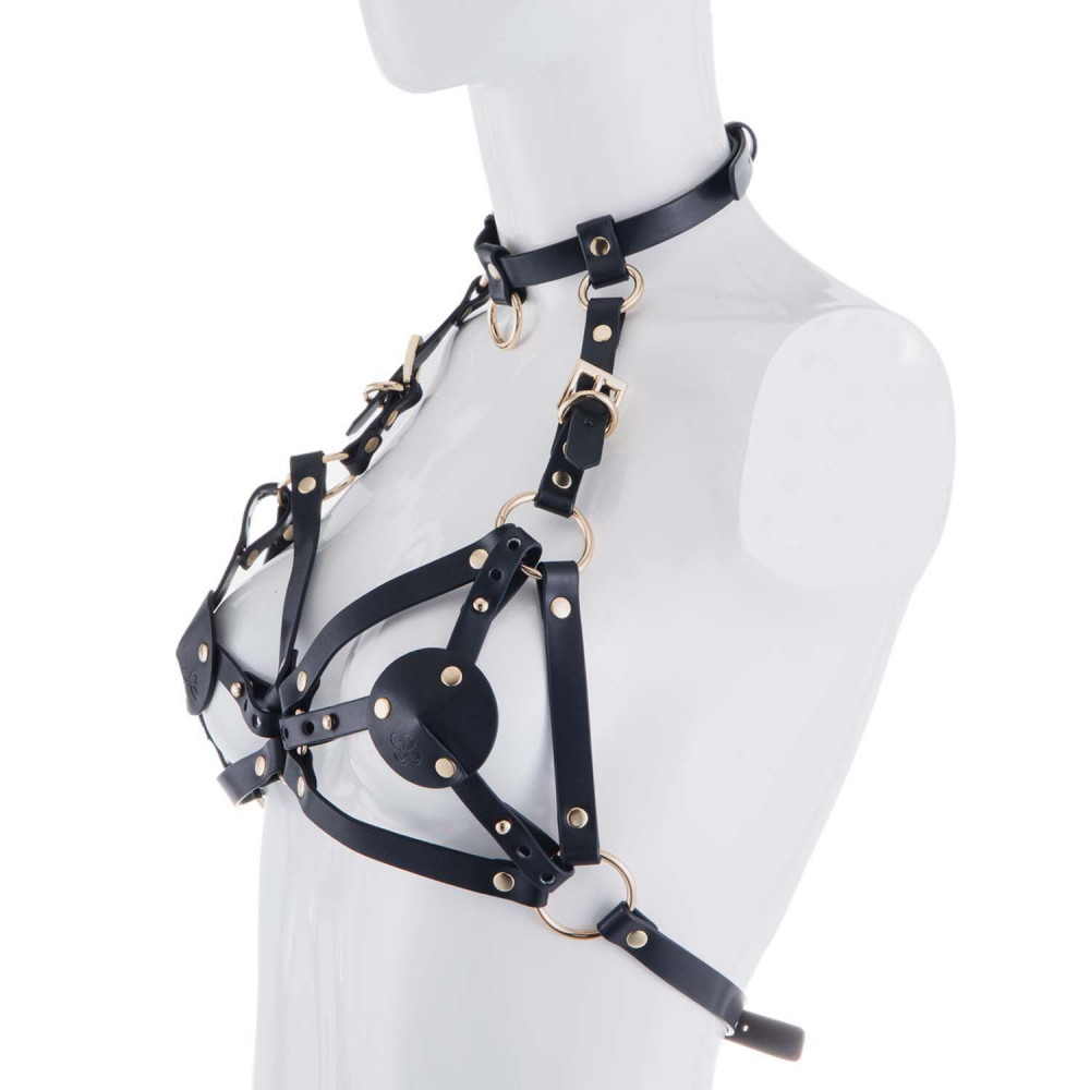 Чокеры, портупеи - Портупея на грудь LOCKINK SEVANDA Queen Chest Harness with Removable Bra 1