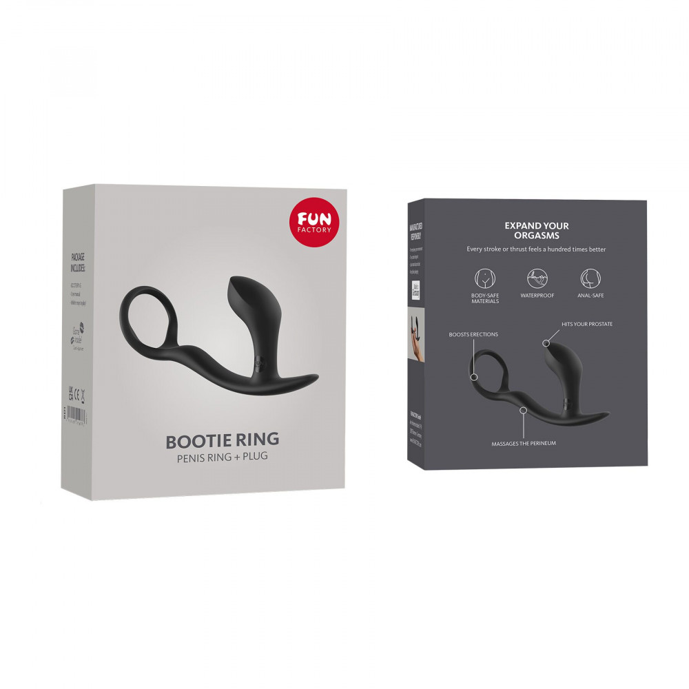 Анальные игрушки - Анальная пробка с эрекционным кольцом Fun Factory BOOTIE RING slate 6