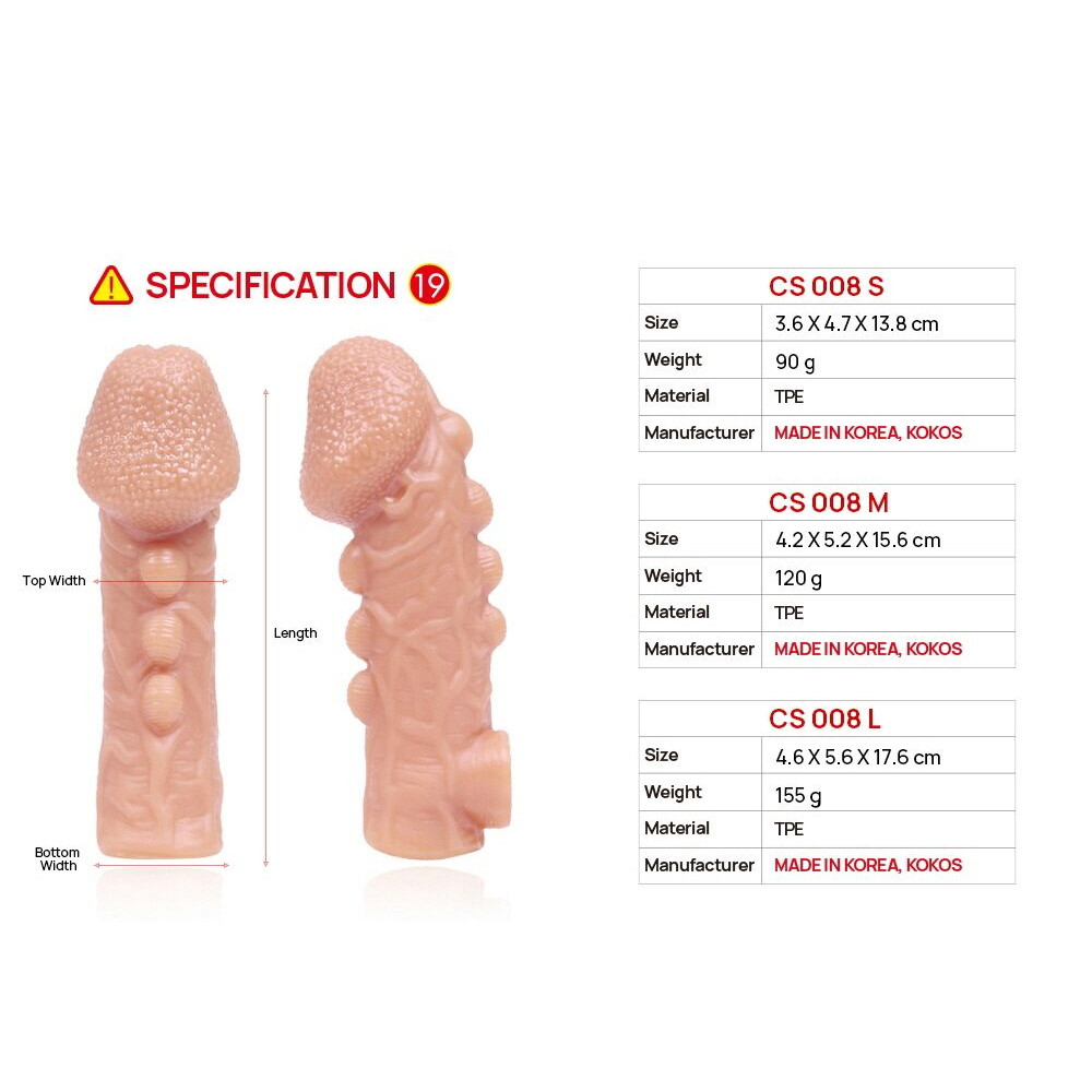 Эрекционные кольца без вибрации - Насадка на член Kokos Cock Sleeve CS 008 L 6