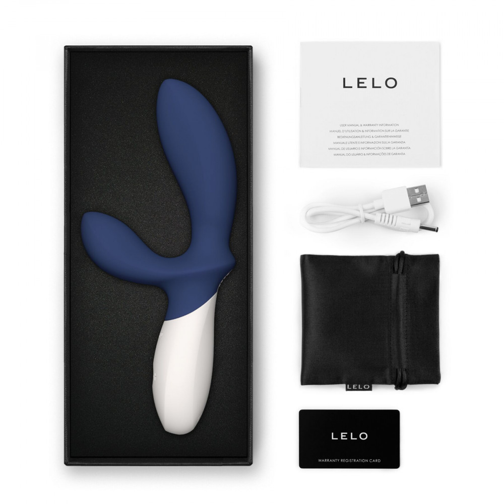 Массажеры простаты - Массажер простаты LELO Loki Wave 2 Base Blue, 2 мотора, манящее движение + вибрация 3