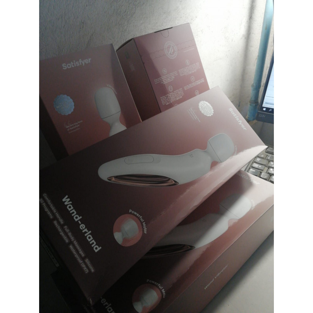 Секс игрушки - Вибромассажер Satisfyer Wand-erland (White/Rosegold) (мятая упаковка!!!) 1
