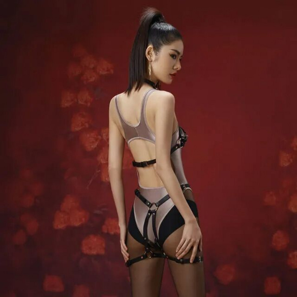 Страпони - Сбруя зі страпоном LOCKINK SEVANDA Queen Sheba Set with Golden Dildo 2