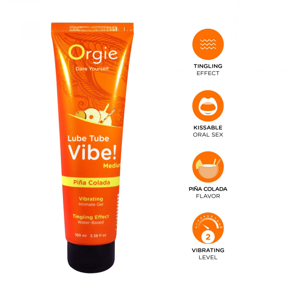 - Вибролубрикант Orgie Lube Tube Vibe! Pina Colada 100 мл 2