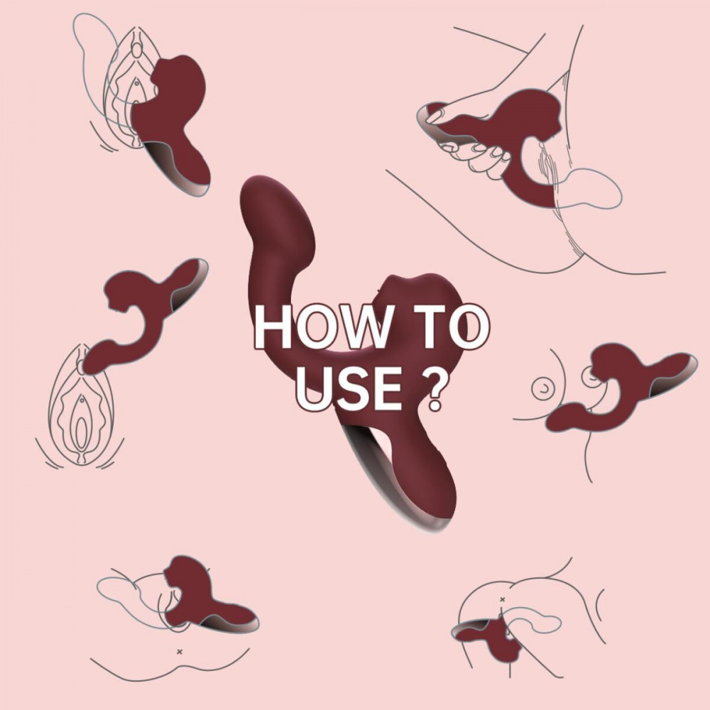 Вибратор-кролик - Смарт-вибратор Magic Motion Ponder Red, двойная стимуляция, виброяйцо+язычок для клитора 7