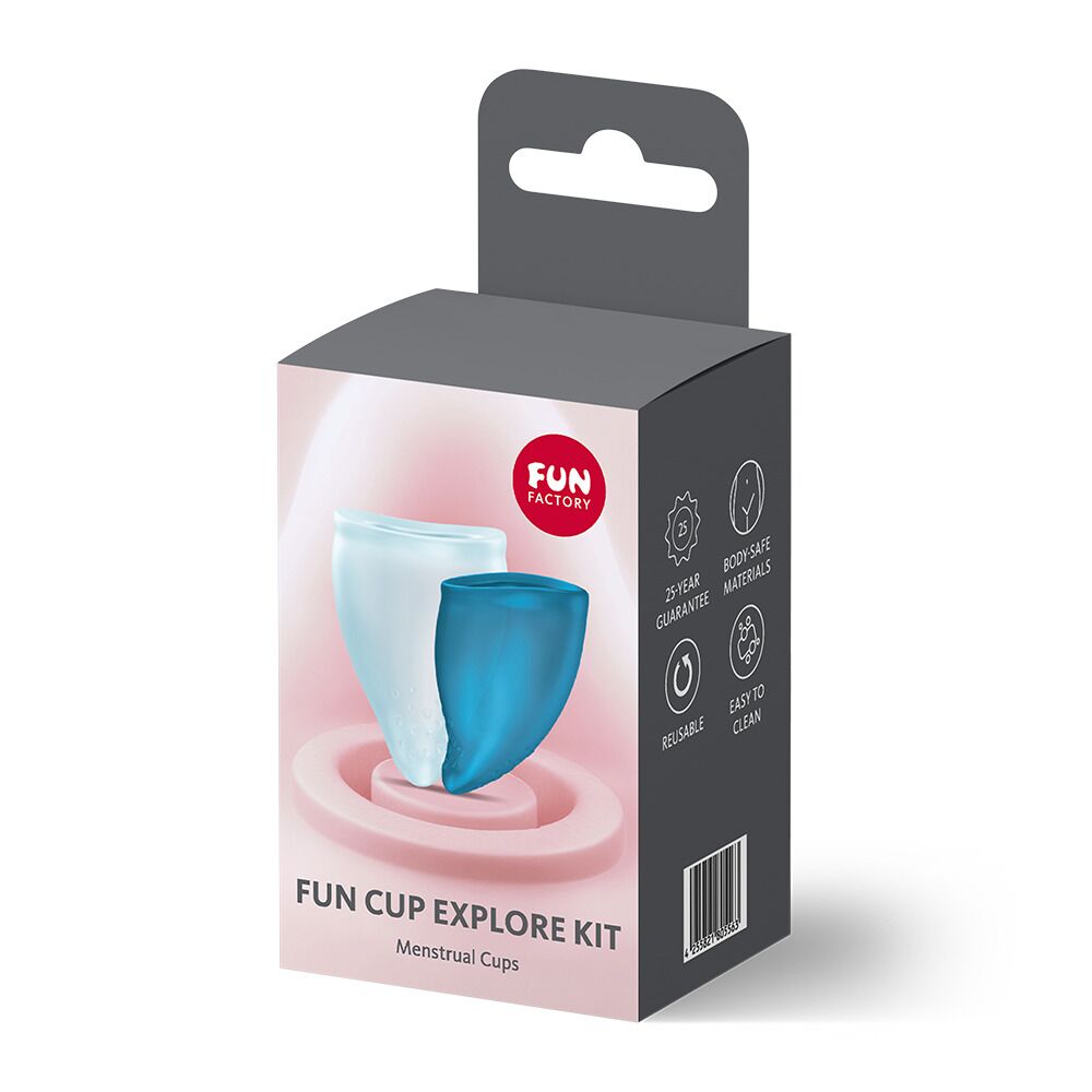 Менструальні чаші - Набір менструальних чаш Fun Factory FUN CUP EXPLORE KIT, 2 шт, Multicolored Turquoise, об’єми 20 та 30 мл 6