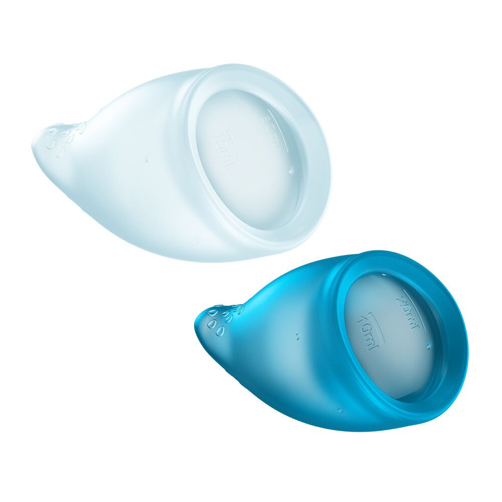 Менструальні чаші - Набір менструальних чаш Fun Factory FUN CUP EXPLORE KIT, 2 шт, Multicolored Turquoise, об’єми 20 та 30 мл 2