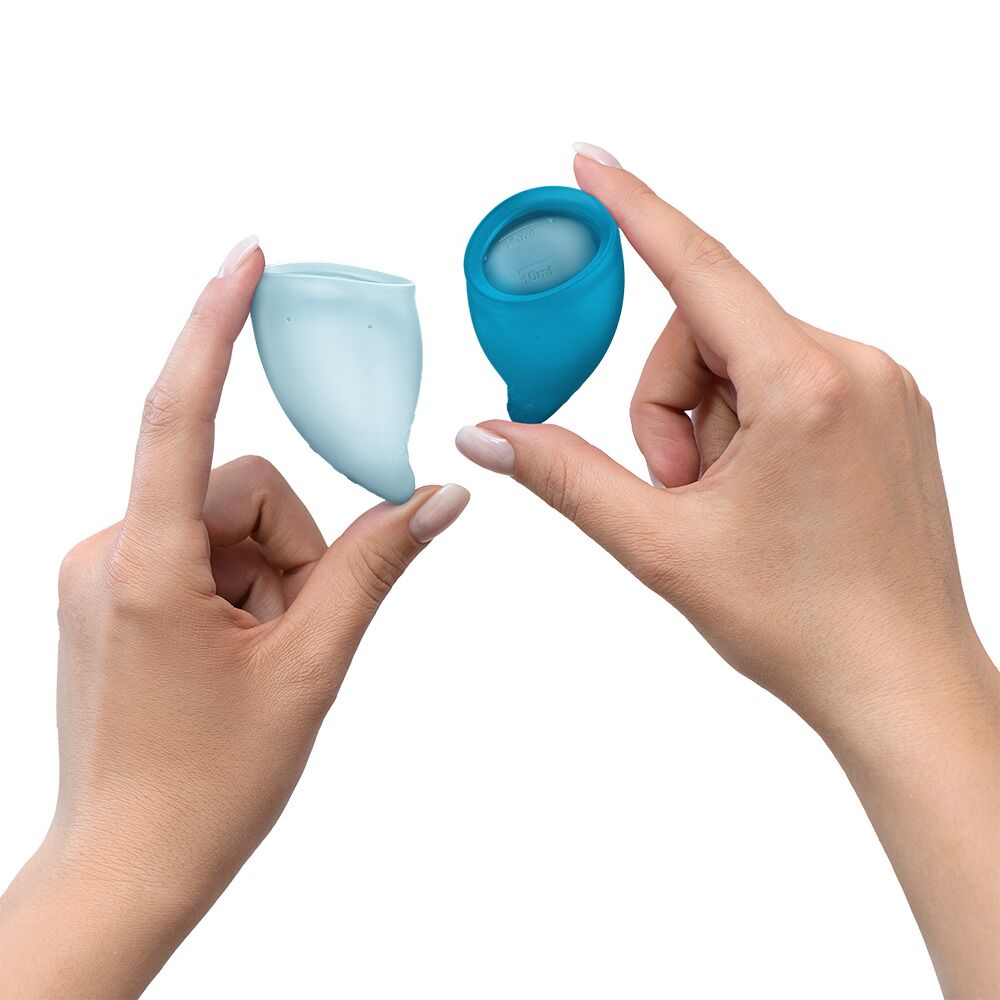 Менструальні чаші - Набір менструальних чаш Fun Factory FUN CUP EXPLORE KIT, 2 шт, Multicolored Turquoise, об’єми 20 та 30 мл 4