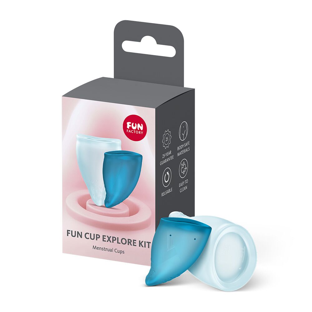 Менструальні чаші - Набір менструальних чаш Fun Factory FUN CUP EXPLORE KIT, 2 шт, Multicolored Turquoise, об’єми 20 та 30 мл 5