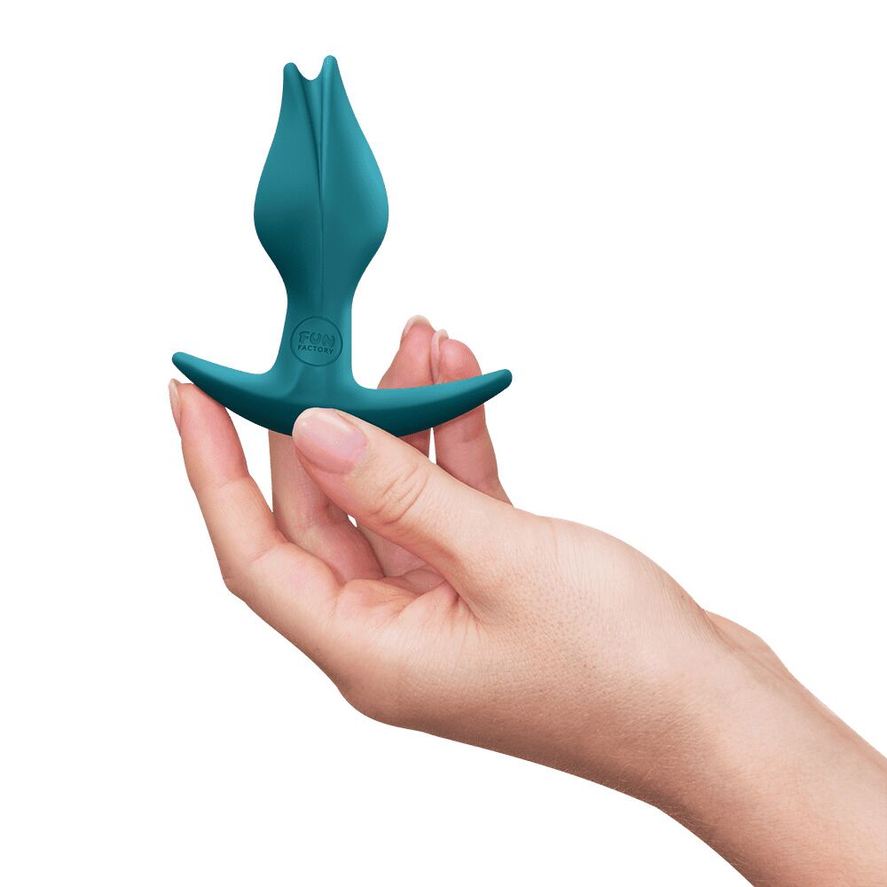 Анальні іграшки без вібрації - Анальна пробка Fun Factory BOOTIE FEM Bottle Green, у вигляді бутона, діаметр 2,9 см, тонкий обмежувач 4