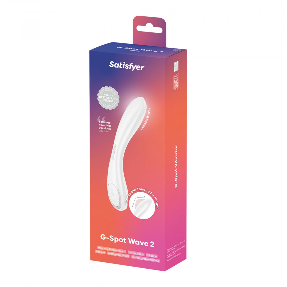 Стимулятор точки G - Вібратор Satisfyer G-Spot Wave 2 White, імітує доторкання пальця 4