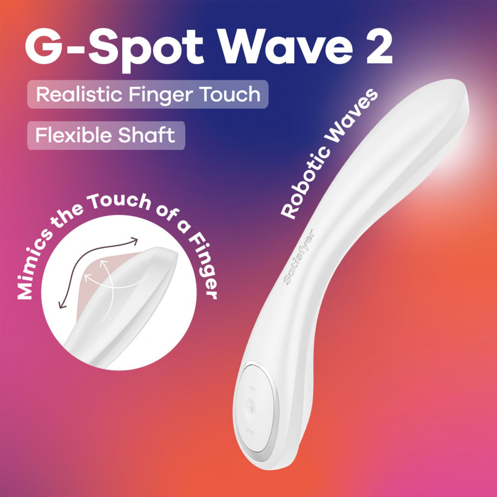 Стимулятор точки G - Вібратор Satisfyer G-Spot Wave 2 White, імітує доторкання пальця 5