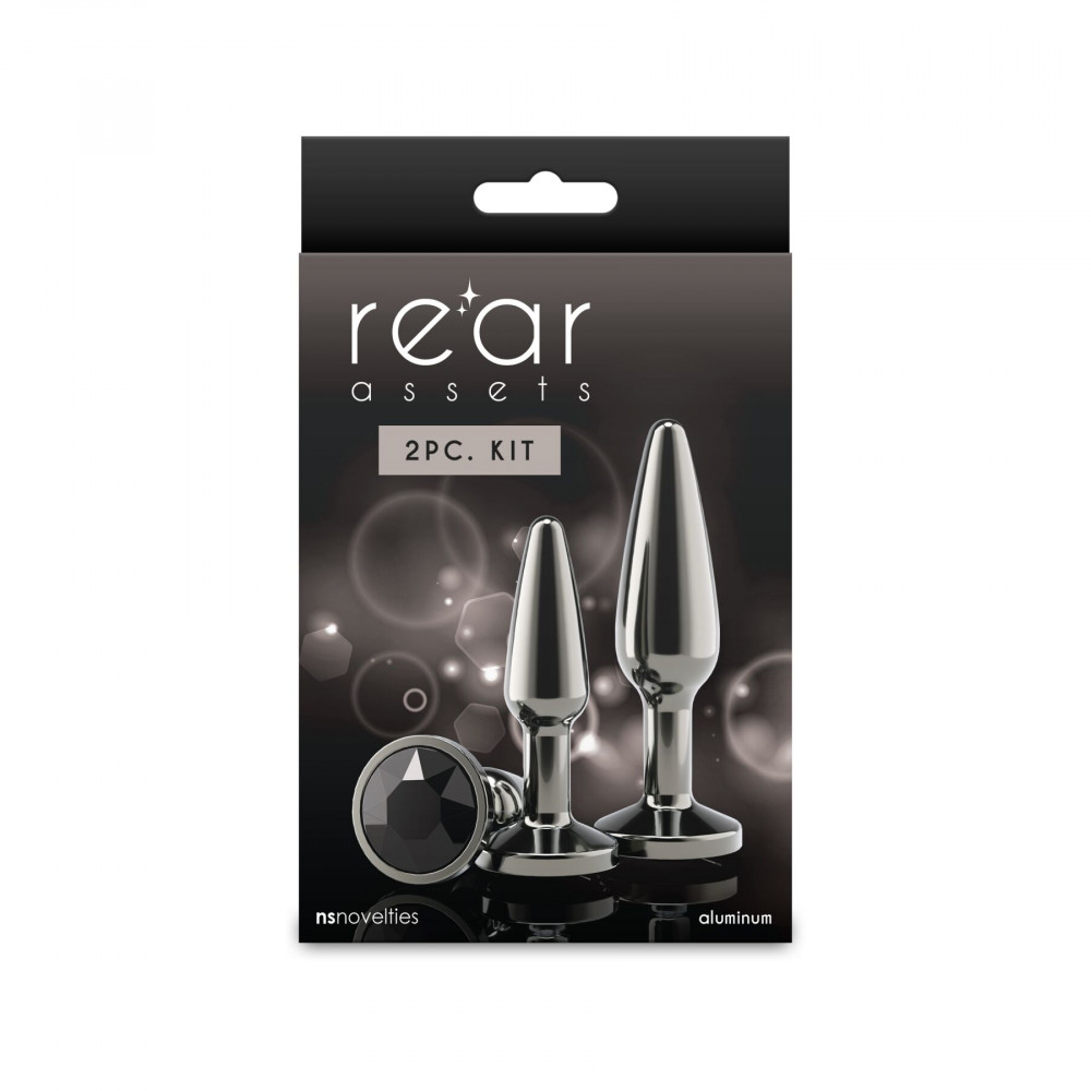 Анальные игрушки - Набор анальных пробок NS Novelties Rear Assets - Tapered Trainer Kit - Gunmetal - Black 2