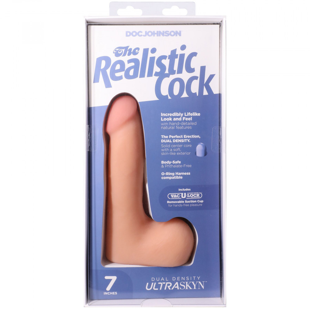 Фалоімітатор - Фалоімітатор Doc Johnson The Realistic Cock ULTRASKYN - 7 Inch with Balls Vanilla 9