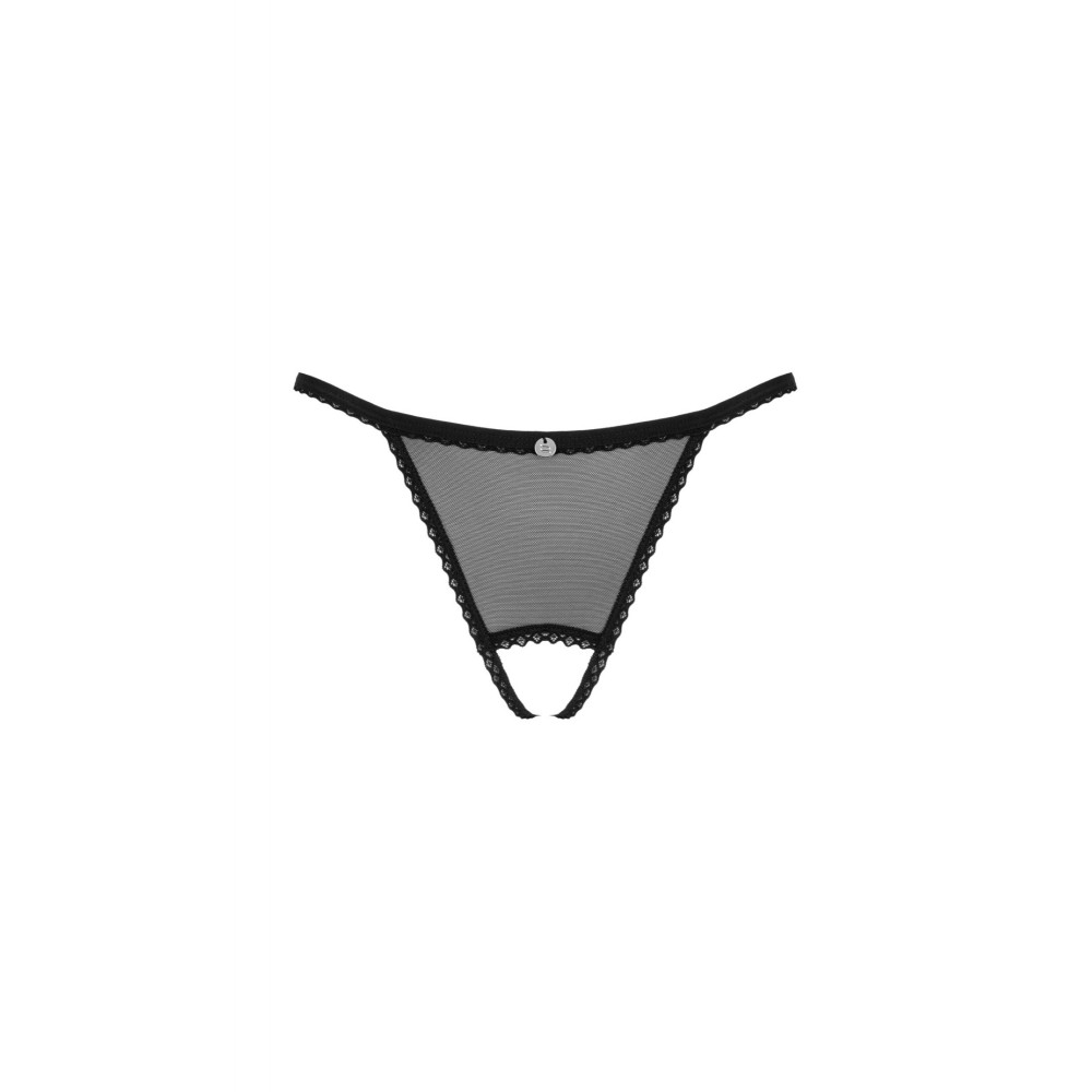 Эротическое белье - Трусики, Celia Noir crotchless thong Obsessive XS/S 3