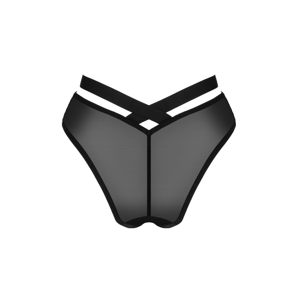 Разное - Трусики с декоративной резинкой и полупрозрачными вставками Obsessive Brasica черный, XS/S 7