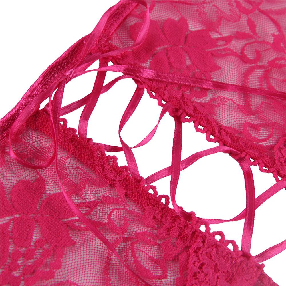 Різне - Рожеві трусики Star Night з квітковим мереживом та відкритим доступом 3