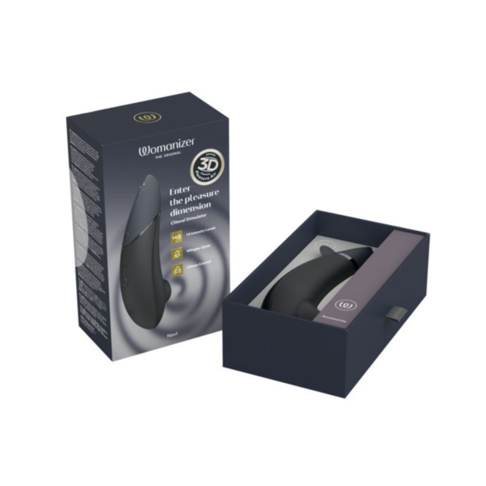 Вакуумний вібратор - Вакуумний кліторальний стимулятор Womanizer Next Black, чорний 14