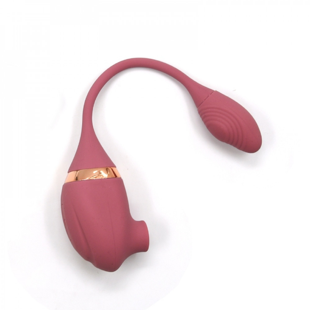 Вибратор-кролик - Вакуумный вибратор с отростком для точки G Sweet Em, 7 режимов, тёмно-розовый 1