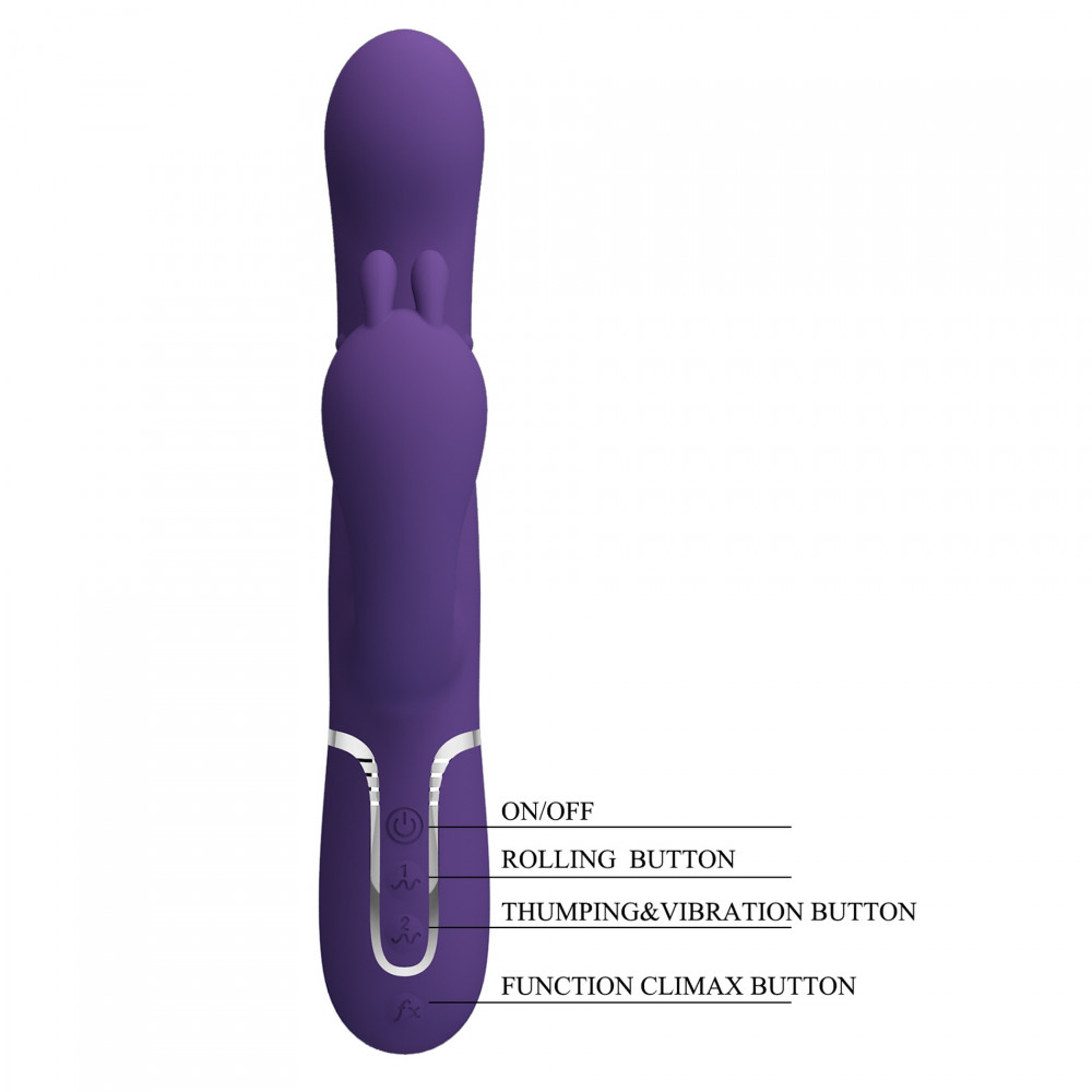 Вибратор-кролик - Вибратор-кролик Pretty Love Cammy с анальной стимуляцией, фиолетовый, 22.2 см 8