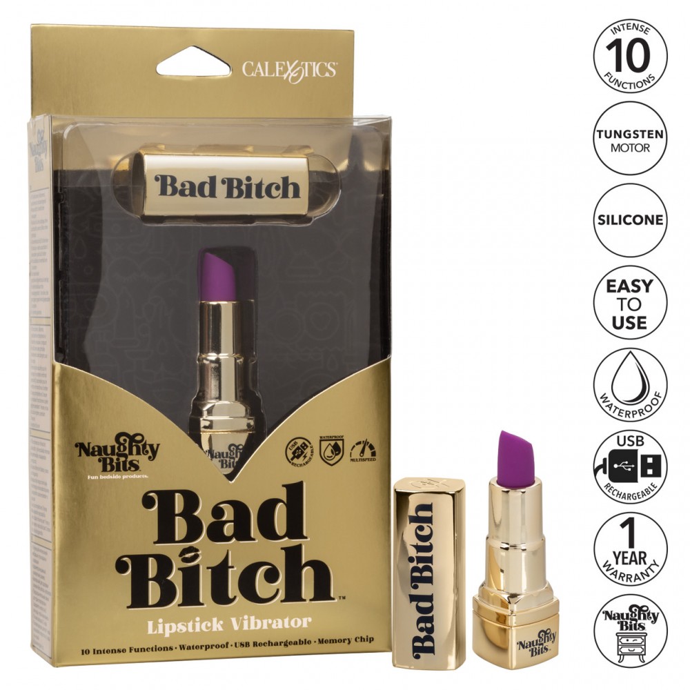 Вибропули и мини-вибраторы - Вибратор помадка Bad Bitch Lipstick Vibrator 5