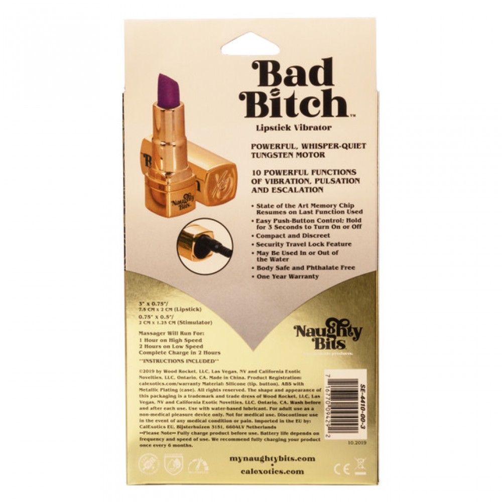 Вибропули и мини-вибраторы - Вибратор помадка Bad Bitch Lipstick Vibrator 7