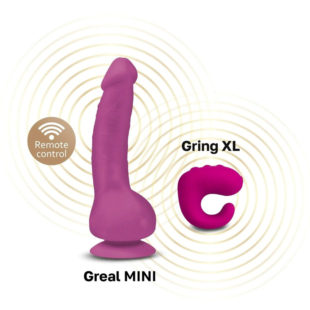 Разное - Вибратор реалистичный на присоске Greal Mini Gvibe, фиолетовый, 18 х 3 см 3