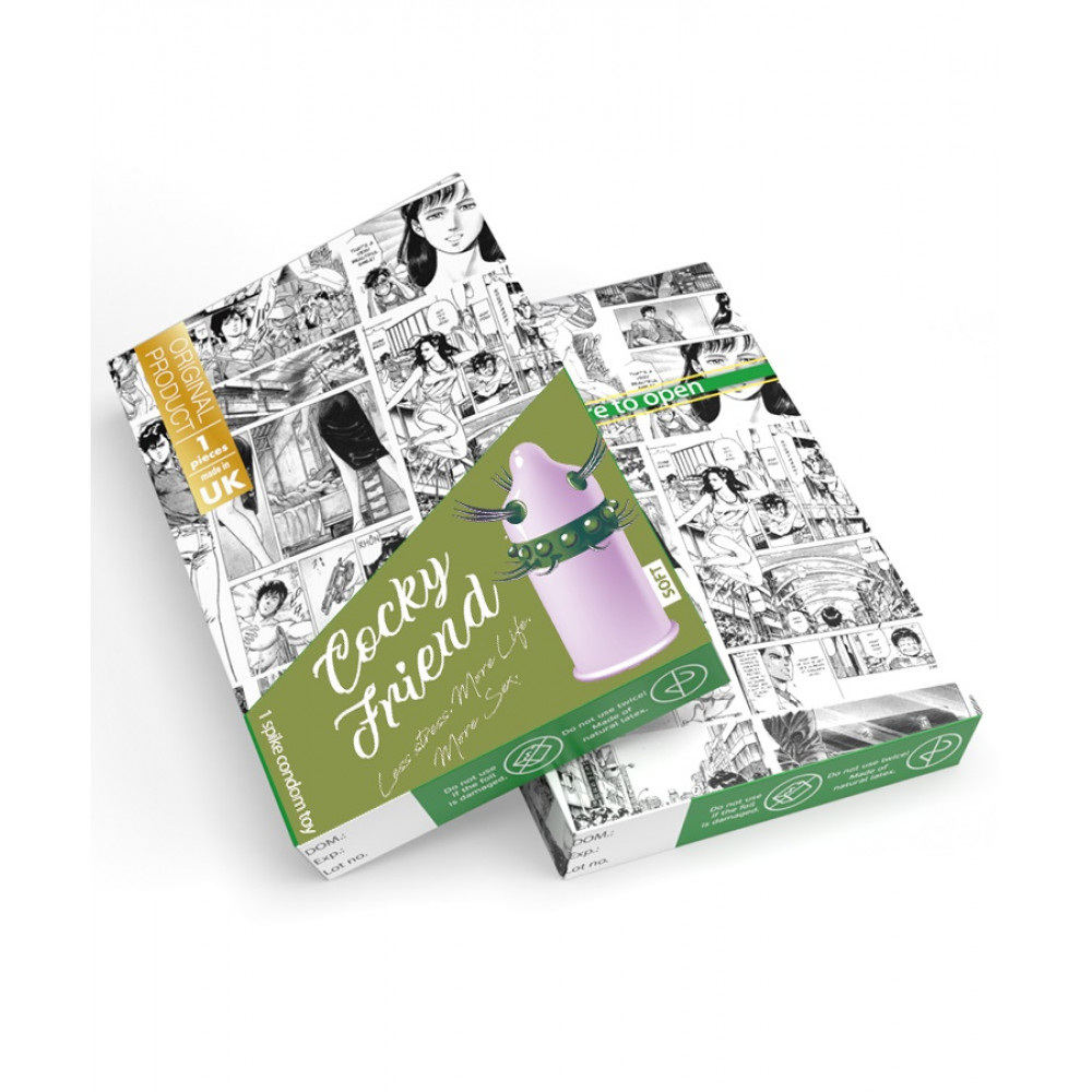 Разное - Насадка-презерватив одноразовая с эластичными усиками и шариками EGZO Cookie Friend NEW 1